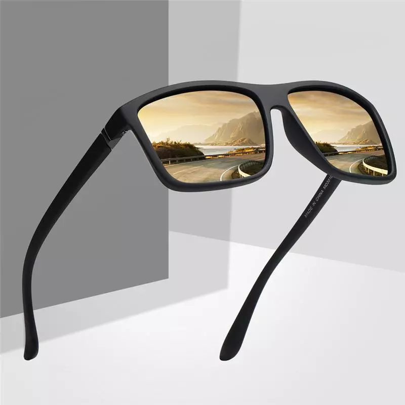 Óculos De Sol De Sol Masculinos Quadrados Polarizados Uv400 Design Clássico