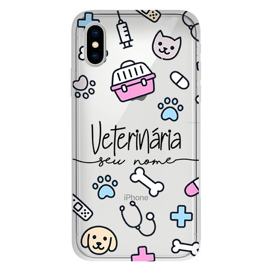 Capinha de celular VETERINÁRIA e outras profissões ou cursos de faculdades estampa linda com sua profissão