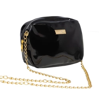 Bolsa Feminina Pequena em Verniz de Alta Qualidade com Corrente