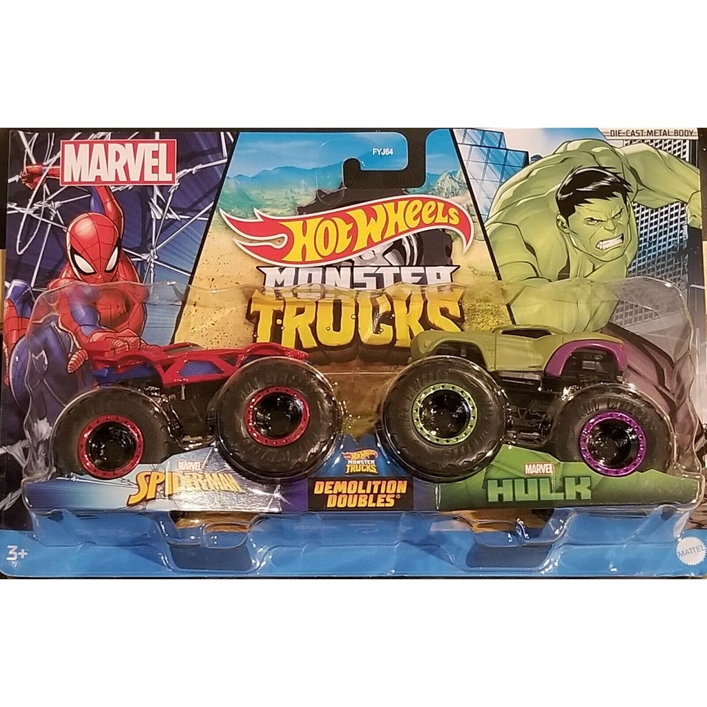 Carrinho Hot Wheels Monster Truck Hulk Marvel Caminhonete