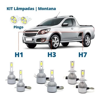 Kit Lâmpadas Montana Super Led Hd 6000k Super Branca 7200 Lumens C6 2003 2004 2005 2006 2007 2008 2009 2010 2011 2012 2013 2014 2015 2016 2017 2018 2019 2020 2021