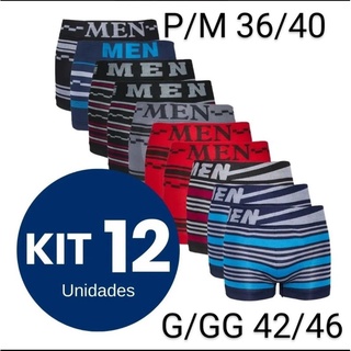 kit 12 cuecas Boxer men estampas variadas