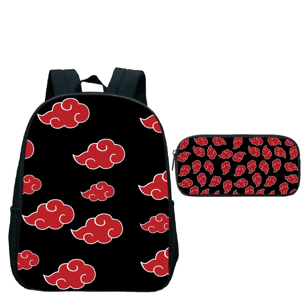 Mochila E Estojo Escolar Clã Akatsuki Simbolo Nuvem Naruto Anime