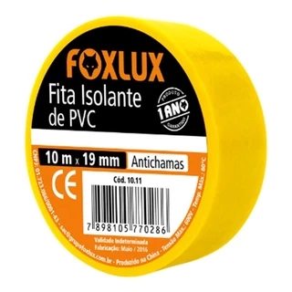 Fita Isolante Pvc Antichama Colorida Amarela 19mm X 10mts Fx