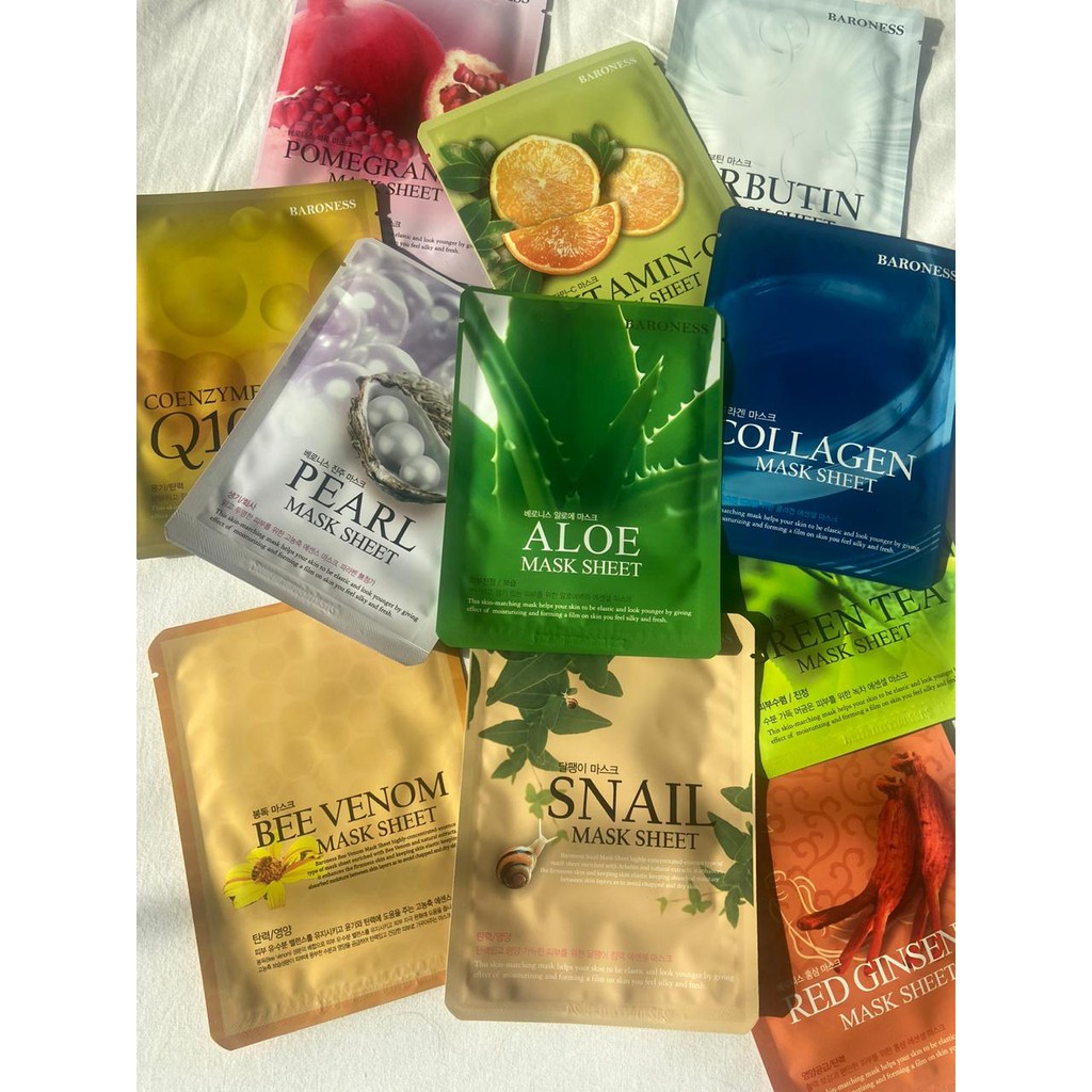 Kit com 10 Máscaras Faciais Coreana Baroness + 1 brinde! | Shopee Brasil
