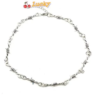 LUCKY Colar Gargantilha Unissex Estilo Punk Pulseira De Arame Farpado Pequeno Espinhos De Corrente Novo Hip-hop Gótico Liga Ferro