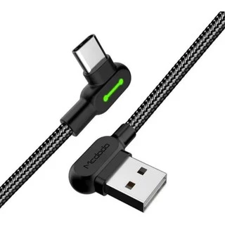 Cabo Carregador Tipo C Turbo 3.0 90° Mcdodo Usb Led 120cm