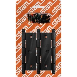 Kit Porta Cartela c/03 Dobradiças Pino Bola Preto Fosco Stam