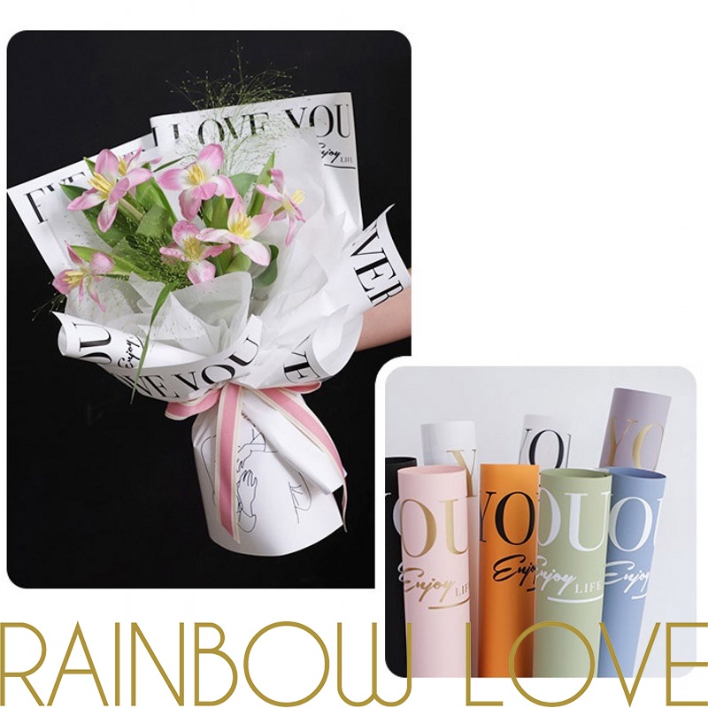 55x55 Centímetros Simples Inglês Bouquet Papel De Embrulho À Prova D'água Multicolor Opcional/Aniversário & Dia Dos Namorados Flor Decorativo/DIY Presente