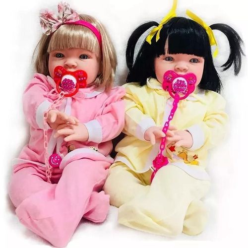 Bonecas Bebe Reborn Gêmeas Meninas Lindas Pagão Rosa Enxoval em Promoção na  Americanas