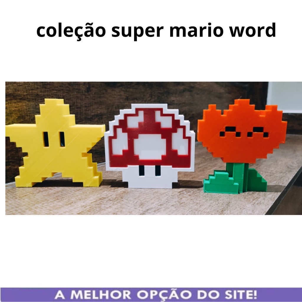 Kit C/ 3 Power Up Super Mario Presente Colecionáveis Gamers em Oferta na Shopee