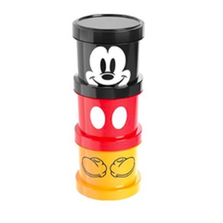 Kit 3 Potes com Tampa De Rosca Empilháveis Plasútil - Mickey Mouse