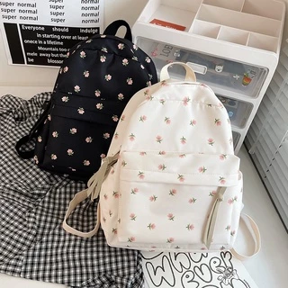 Limão Gatinho Estilo Coreano Mulheres Backpaks Bonito Flor Imprimir Bolsa Escola Para Meninas Mochilas De Viagem Grande Capacidade À Prova D