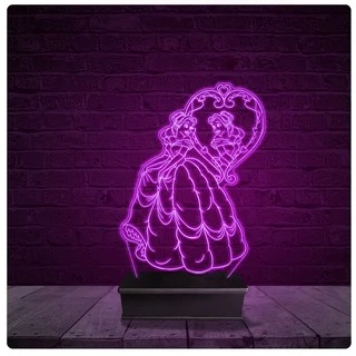 Luminária e Abajur Acrílico Led Disney Princesa Cinderela 27