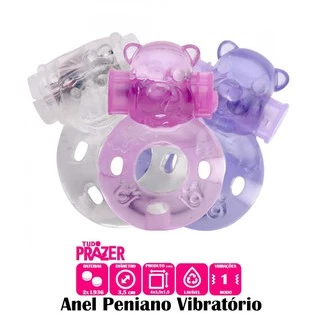 Anel Peniano Ursinho Vibrador - Silicone