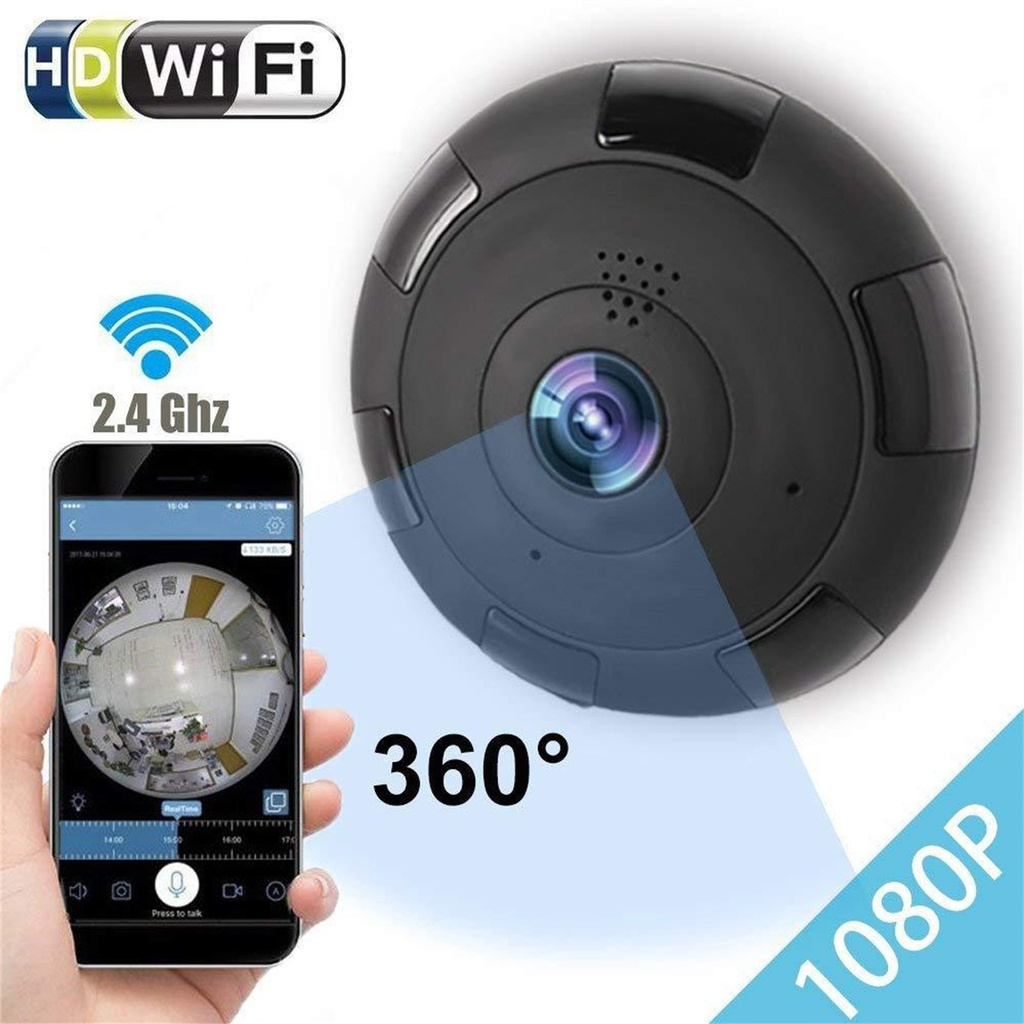 Mini Câmera De Visão Noturna Sem Fio 360 Graus Wifi/Hd 1080p /