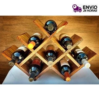 Adega Vinho ou Espumante de Mesa Porta Vinho Em Madeira Maciça de Pinus Tipo Comeia 8 ou 6 Garrafas