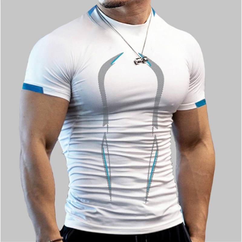 compression shirt Camisa justa masculina com mangas curtas, camiseta  fitness, top de corrida, camisa esportiva, roupas modeladoras (Color : A2,  Size : X-Large) : : Moda