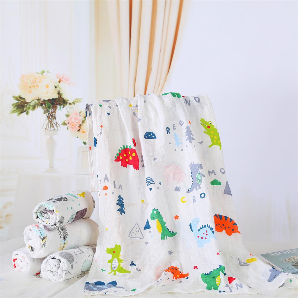 Estoque Pronto Musselina De Algodão Baby Swaddle Blanket Carrinho De Passeio Capa De Enfermagem