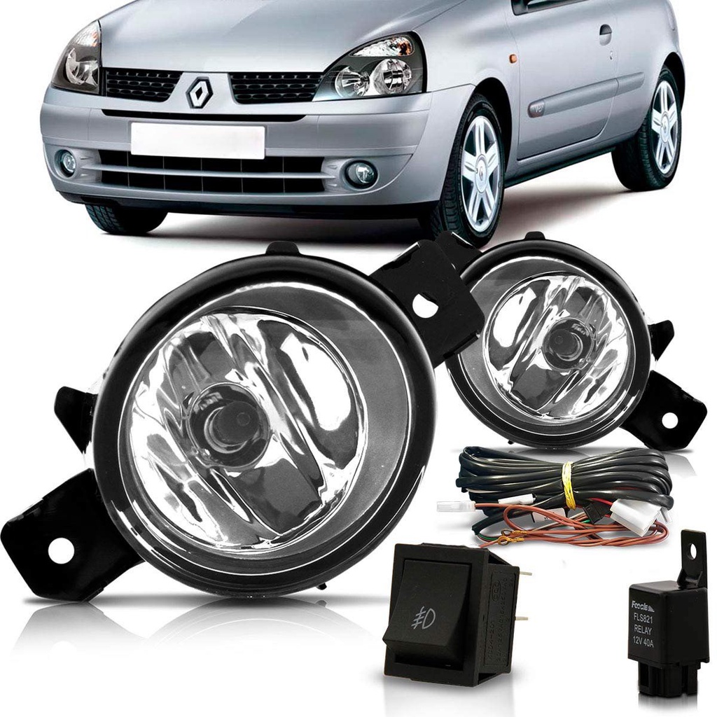 Kit Farol Milha Auxiliar Clio 2004 2005 2006 2007 2008 2009