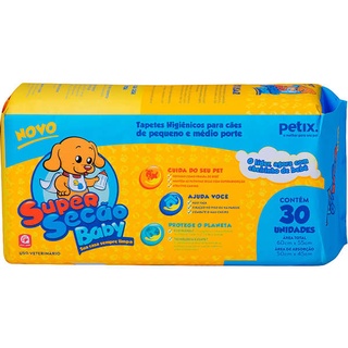 Tapete Higiênico Cães Super Secão Baby Petix C/30 Unidades