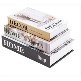 Kit 3 Livros Fake Decorativo Para Enfeite Caixa Organizadora