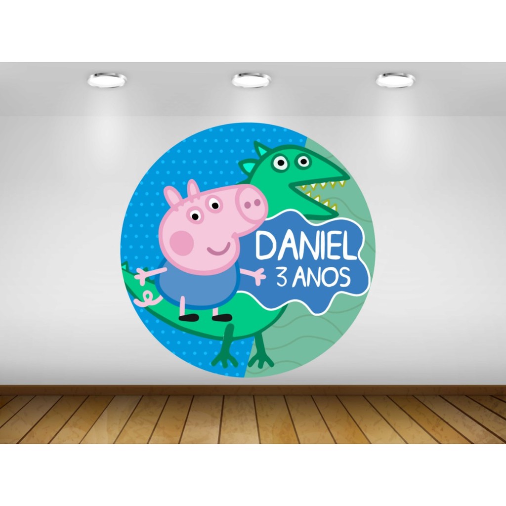 Painel de festa redondo george Pig Decoração Pepp Pig | Shopee Brasil