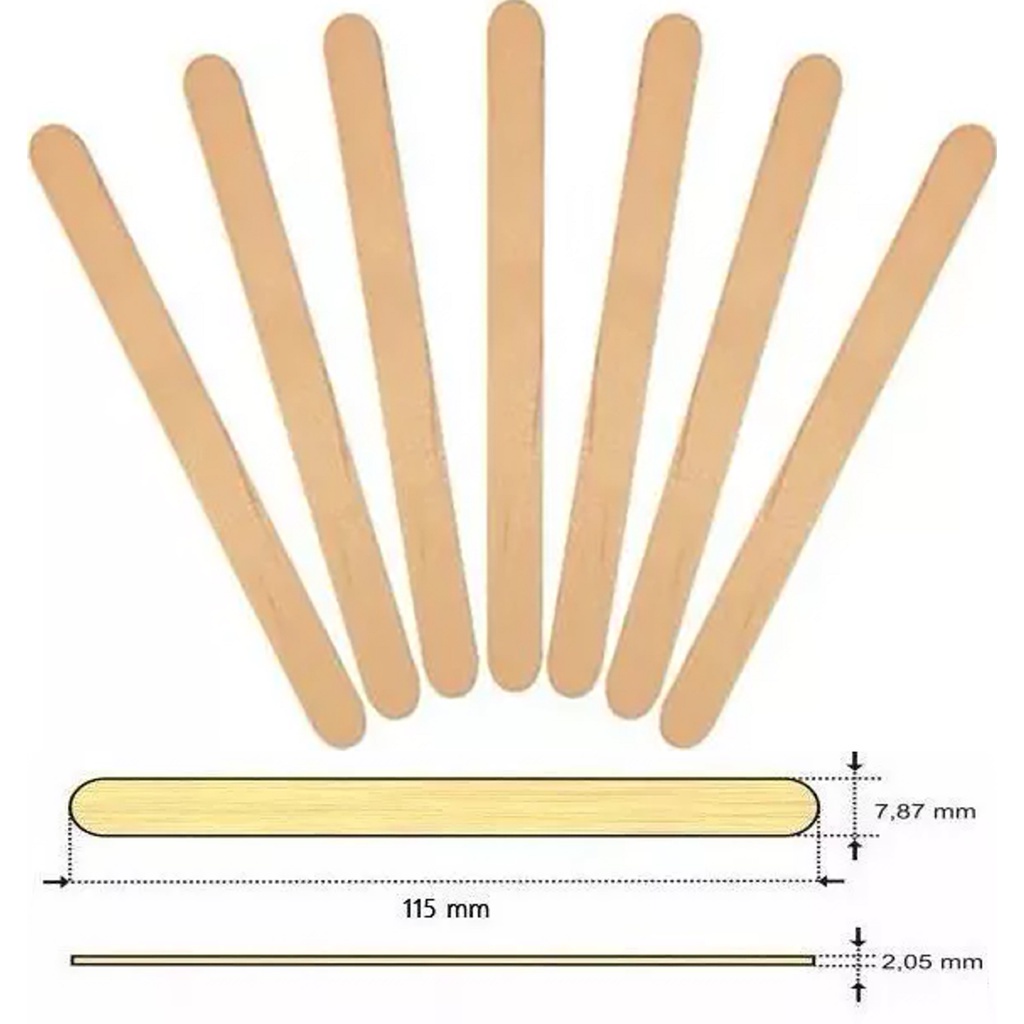 5.000 Palito de Picolé Artesanato Ponta Redonda 11,5cm