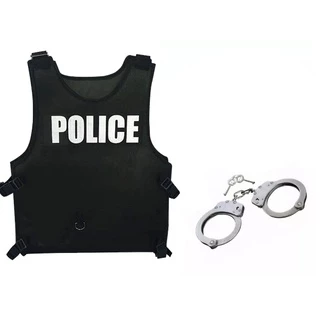 Fantasia De Policial Adulto Algema Colete 2 Peças