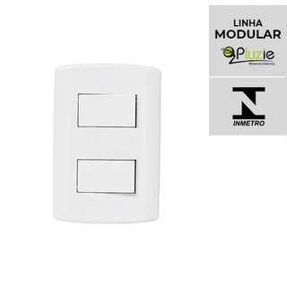 Interruptor 2 Tecla Paralela three way 4x2 Pluzie Pluzi Modular