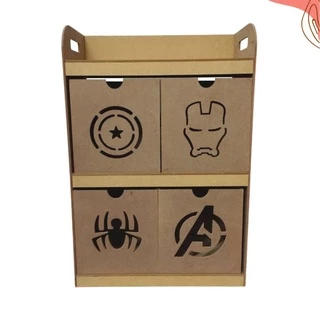 Organizadora Grande Caixas para Brinquedos Infantil Super Heroi 4 Gavetas