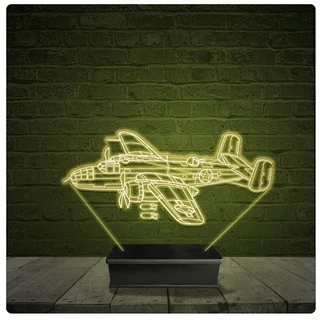 Led Luminária Acrílico Abajur - Avião Segunda guerra 01