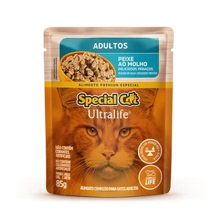 Ração Úmida Special Cat Ultralife Sachê Peixe para Gatos Adultos 85g