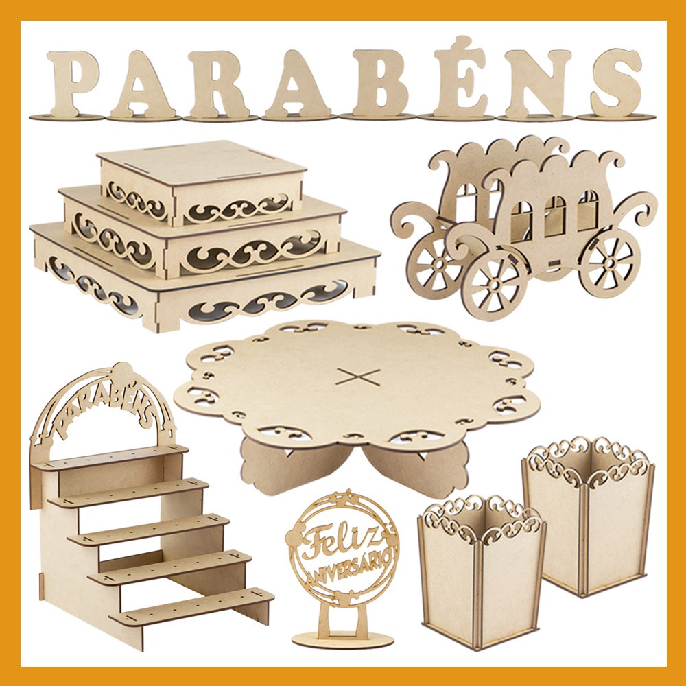 Kit Provençal Arabesco decoração de festas mesas de doces Piruliteiro