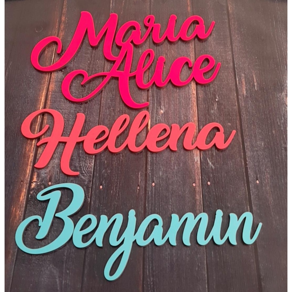 NOME EM MDF 6mm - DECORAÇÃO - Bebê e Criança. (Parede)