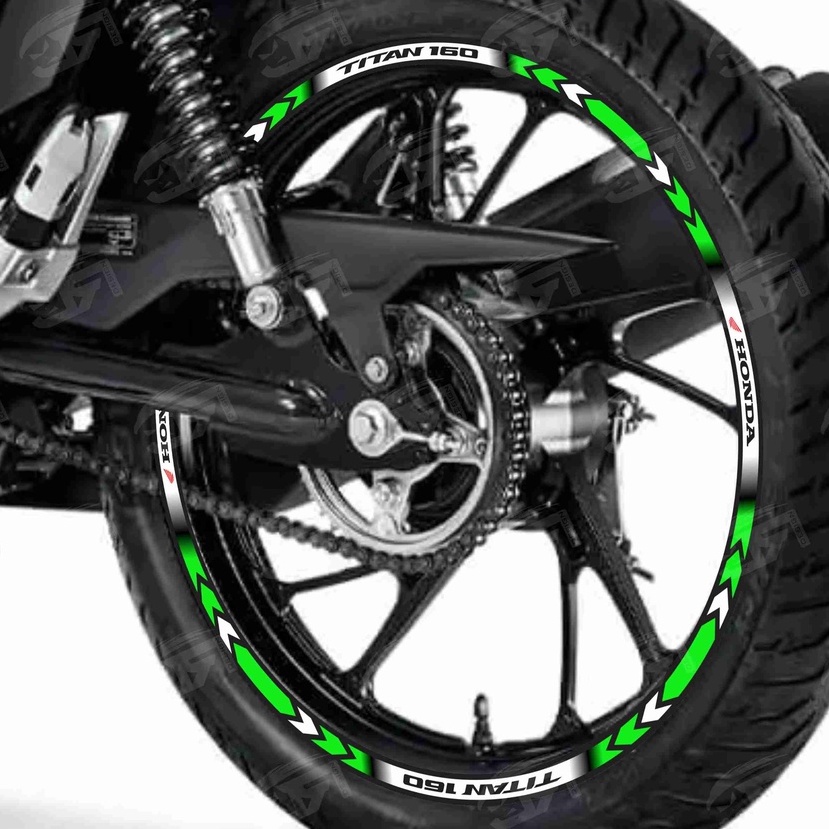 Adesivo Friso Refletivo Roda Moto Honda Titan 160 150 125 M01 verde ...