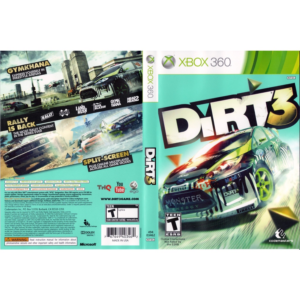 Dirt 3 Xbox 360 LT 3 0 ou RGH 3.0 Shopee Brasil