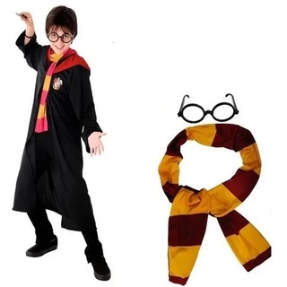 Fantasia Harry Potter Macacão Adulto C/Capuz Óculos Cachecol
