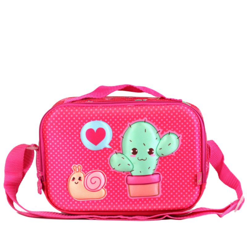 Bolsa Lancheira Térmica Infantil 3D Divertida Cactos - Linda e com