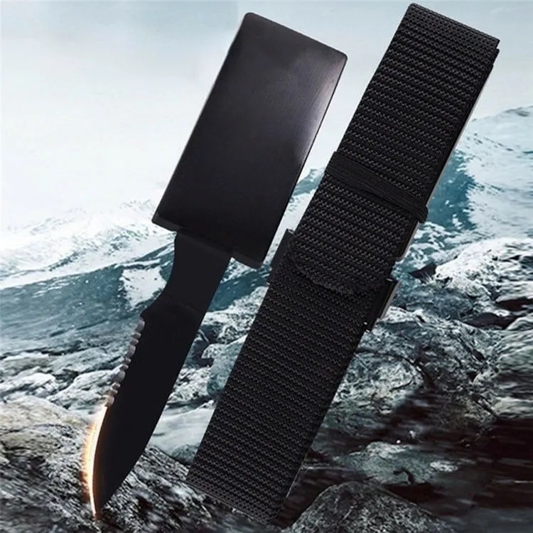 Cinto Tatico Canivete Com Faca Oculta Na Fivela Knife Belt