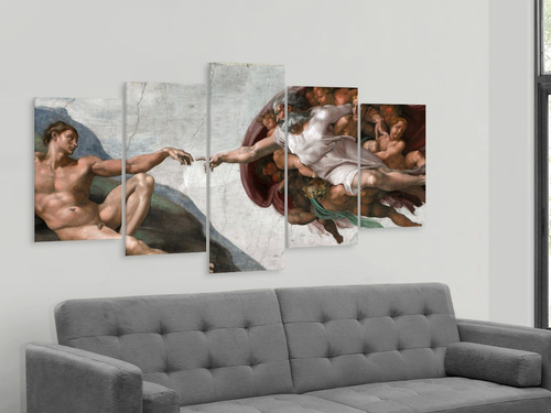 Quadro Decorativo 129x63 Sala Quarto A Criação Michelângelo