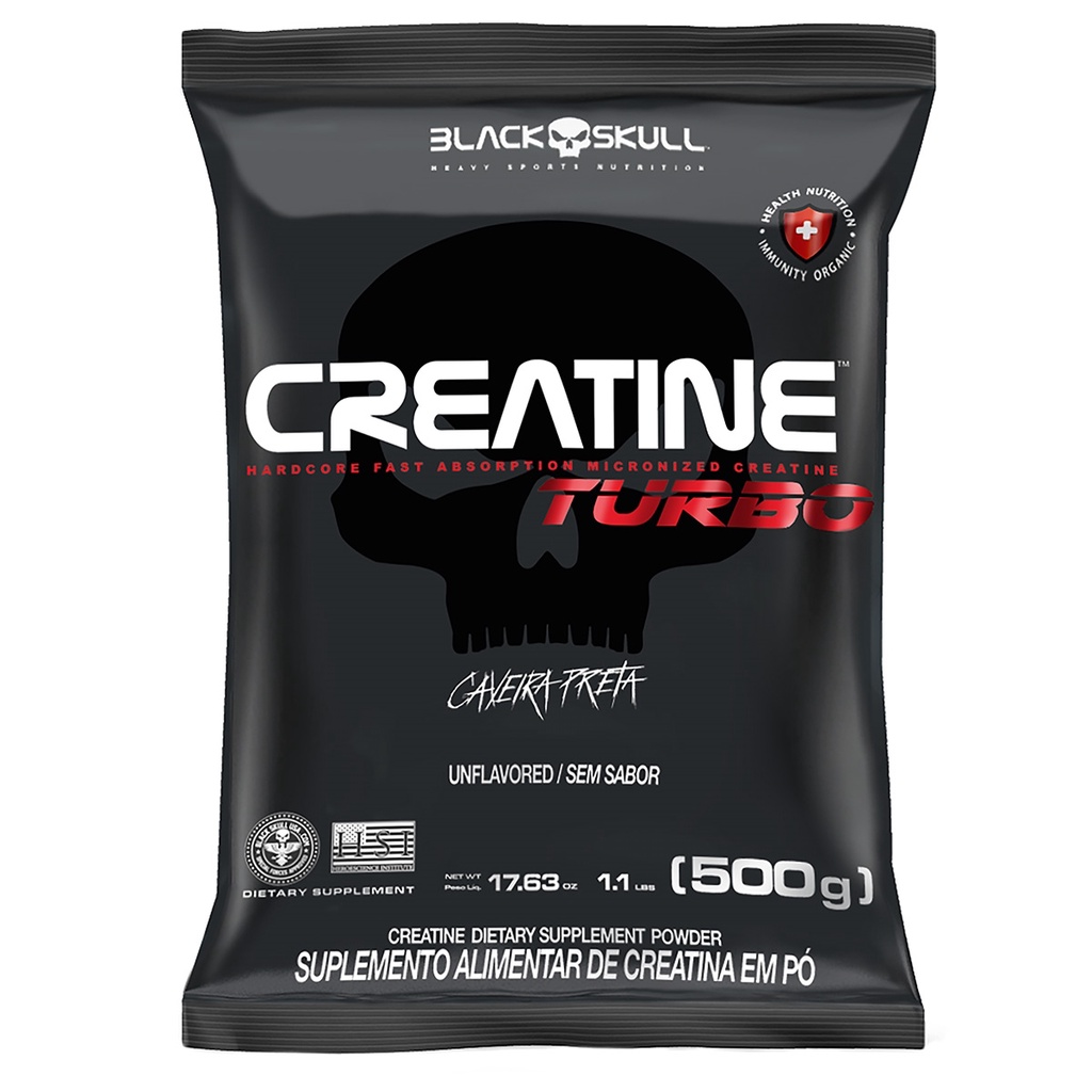 Creatina Monohidratada Creatine Turbo Refil 500g - Black Skull