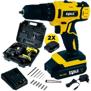 Parafusadeira e Furadeira de Impacto à Bateria 20V PFE-20EV com Maleta, 2 Baterias e Kit EVALD
