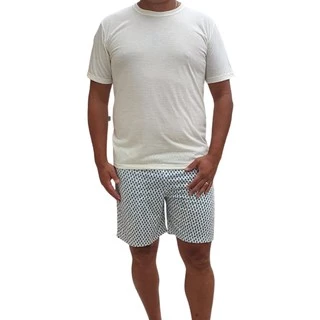 Pijama Masculino Adulto Verão Coleção Off White em Oferta na Shopee