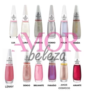Impala Kit Esmaltes Perolados Manicure 12 un (LUA- LUNA- CARÍCIA- SONHO- POLAR- NENÉM - LENNY- DENGO- BRILHANTE- PARAÍSO- AMOR CÓSMICO - AMANTE)