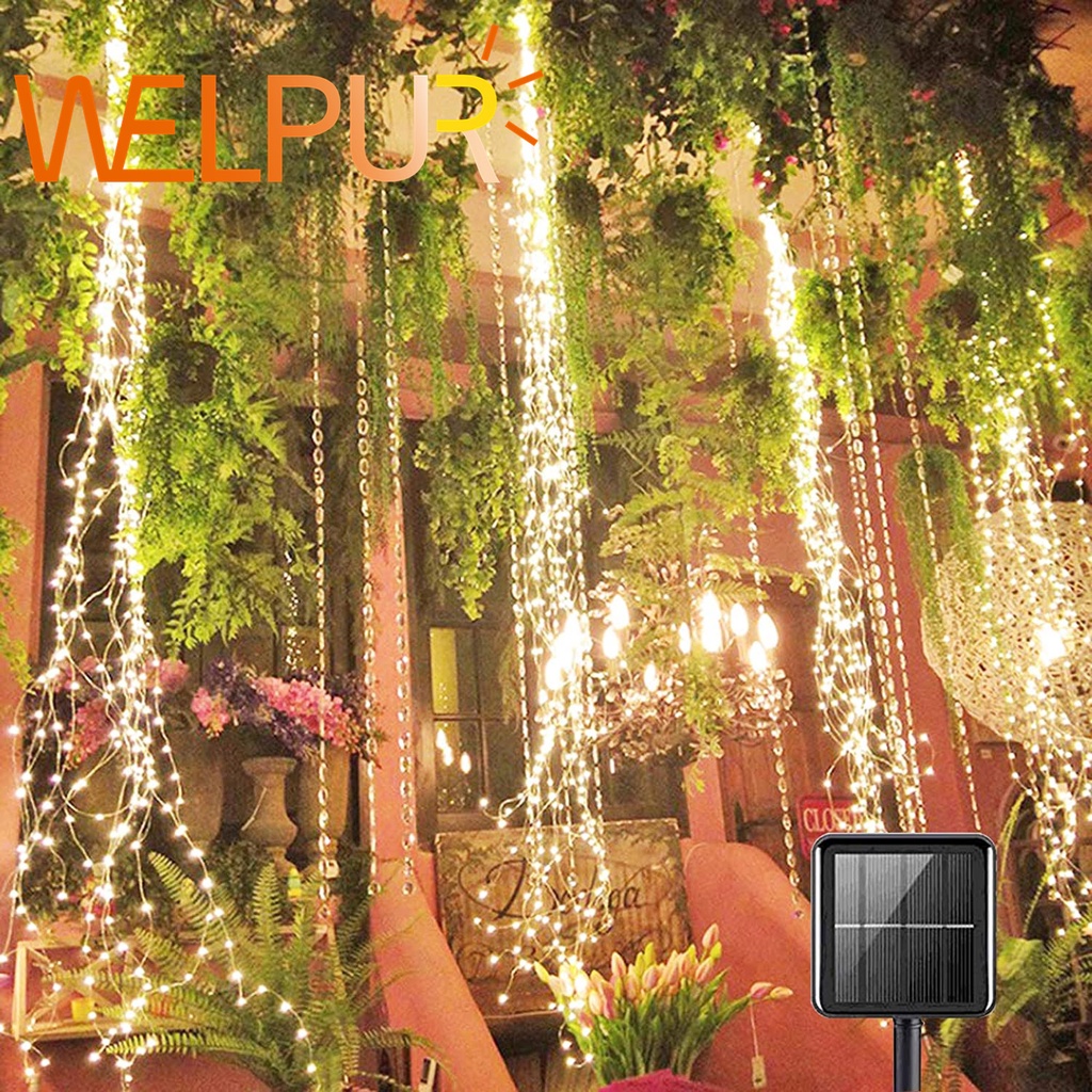 Lâmpada De Rattan 100led/200led Tree Lamp À Prova D'água Fonte De Alimentação Solar Para Casamentos Decoração De Férias De Bricolage Festa Luz Quente De Cuproníquel Fada