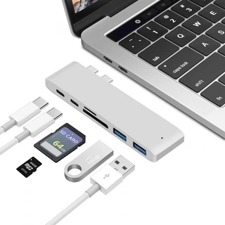 Adaptador HUB USB 3.0 Tipo-C Para HDMI TF SD De Transferência Rápida Aplicável Multiporta Macbook Notebook