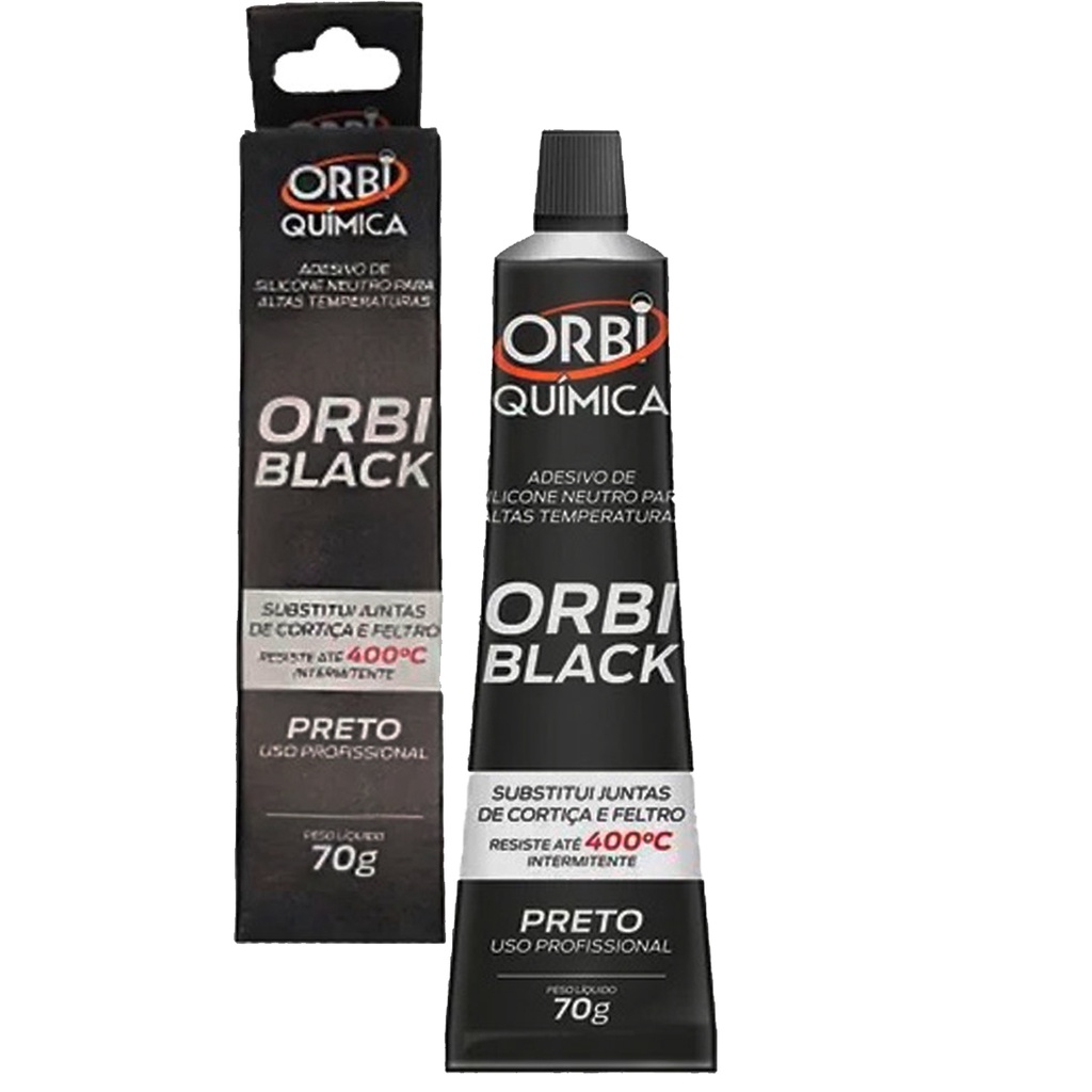 Cola Silicone Junta Alta temperatura OrbiBlack Preto 70g Shopee Brasil