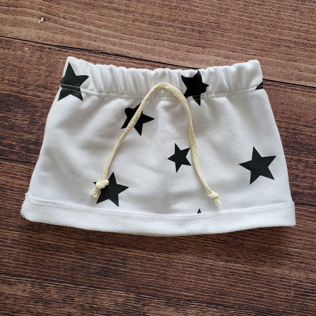 Mini Saia Branca Estrelar Moletinho