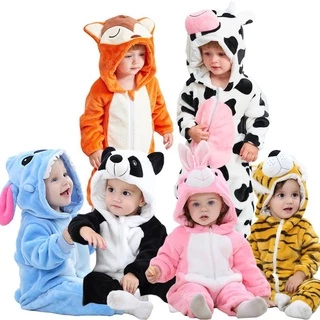 Roupa Do Bebê Bonito Animais Vaca Panda Macacão Infantil Macacão Quente Do Bebê Uma Peça